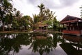 Gazebo in the middle of a lake on Java Royalty Free Stock Photo