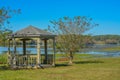 A Gazebo near Reed Bingham Lake in Reed Bingham State Park, Adel, Colquitt County, Georgia Royalty Free Stock Photo