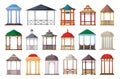 Gazebo of pergola vector cartoon set icon. Isolated cartoon set icon garden bower.Vector illustration gazebo of pergola