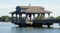 Gazebo on Pier on Lake Norman, North Carolina Royalty Free Stock Photo