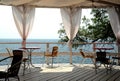 A gazebo for relaxing near the sea Royalty Free Stock Photo