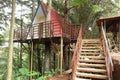 gazebo and stairs in the forest Royalty Free Stock Photo