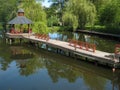 Gazebo on the Stangan river. Linkoping. Sweden Royalty Free Stock Photo