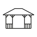 Gazebo structure icon. Outdoor relaxation area. Vector illustration. EPS 10. Royalty Free Stock Photo