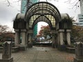 Gazebo Structure near Garden in Downtown Buildings in Vancouver, British Columbia