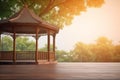 Gazebo sunset background. Generate Ai Royalty Free Stock Photo