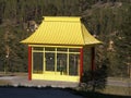 Gazebo on the territory of the datsan. Ulan-Ude. Buryatia.