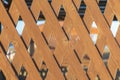 Gazebo wall made of thin wooden slats Royalty Free Stock Photo