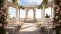 gazebo wedding venue ceremony decoration, ai