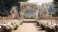 gazebo wedding venue ceremony decoration, ai