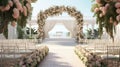 gazebo wedding venue ceremony decoration, ai