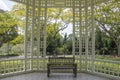 Gazebo or white bandstand at Singapore Botanic Gardens Royalty Free Stock Photo