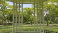 Gazebo or white bandstand at Singapore Botanic Gardens Royalty Free Stock Photo