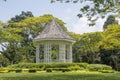 Gazebo or white bandstand at Singapore Botanic Gardens Royalty Free Stock Photo