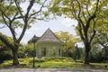 Gazebo or white bandstand at Singapore Botanic Gardens Royalty Free Stock Photo