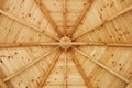 Gazebo wooden ceiling close up.