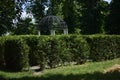 Gazebo with a wrought iron dome in the park Royalty Free Stock Photo