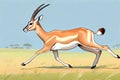 Gazelle antelope animal running grassland