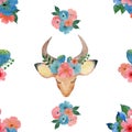 Gazelle flower pattern on a white background