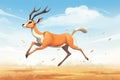 gazelle running full tilt on savanna Royalty Free Stock Photo