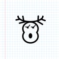 Hand drawn deer , gazelle head icon.