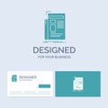 Gazette, media, news, newsletter, newspaper Business Logo Glyph Icon Symbol for your business. Turquoise Business Cards with Brand