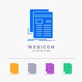 Gazette, media, news, newsletter, newspaper 5 Color Glyph Web Icon Template isolated on white. Vector illustration