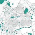 Gaziantep map. Detailed map of Gaziantep city administrative area. Cityscape panorama illustration. Road map with highways,