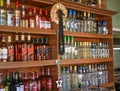 Gaziveren Cyprus -01.27.2024: bar counter with alcoholic drinks 1 Royalty Free Stock Photo
