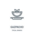 gazpacho icon vector from tipical spanish collection. Thin line gazpacho outline icon vector illustration. Linear symbol for use