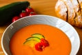 Gazpacho spanish cold soup base on tomato Royalty Free Stock Photo