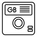 GB board icon outline vector. Archive state backup