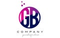 GB G B Circle Letter Logo Design with Purple Dots Bubbles