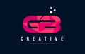 GB G B Letter Logo with Purple Low Poly Pink Triangles Concept