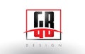 GB G B Logo Letters with Red and Black Colors and Swoosh.