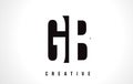 GB G B White Letter Logo Design with Black Square.