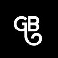 GB letter logo design on black background. GB creative initials letter logo concept. gb letter design. GB white letter design on Royalty Free Stock Photo