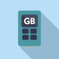 Gb memory board icon flat vector. Solid machine Royalty Free Stock Photo