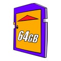 64 GB SD memory card icon cartoon