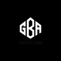 GBA letter logo design with polygon shape. GBA polygon and cube shape logo design. GBA hexagon vector logo template white and Royalty Free Stock Photo