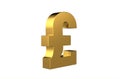 GBP Pound sterling currency symbol in gold - 3d Illustration, 3d rendering Royalty Free Stock Photo
