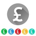 GBP, Set of Pound sign icons, currency symbol