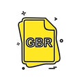 GBR file type icon design vector Royalty Free Stock Photo