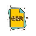 GBR file type icon design vector Royalty Free Stock Photo