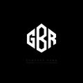 GBR letter logo design with polygon shape. GBR polygon and cube shape logo design. GBR hexagon vector logo template white and Royalty Free Stock Photo