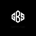 GBS letter logo design with polygon shape. GBS polygon and cube shape logo design. GBS hexagon vector logo template white and Royalty Free Stock Photo