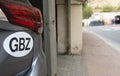 GBZ Gibraltar sticker on rear of car. Royalty Free Stock Photo