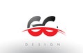 GC G C Brush Logo Letters with Red and Black Swoosh Brush Front