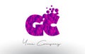 GC G C Dots Letter Logo with Purple Bubbles Texture.