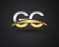 GC initial logo company name colored gold and silver swoosh design. vector logo for business and company identity Royalty Free Stock Photo